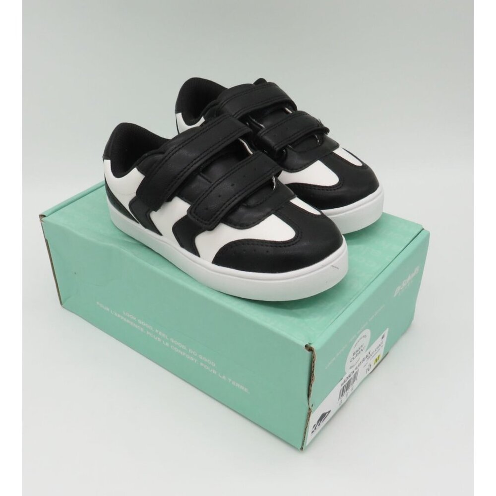 Dr Scholls Black & White Kids Sneakers Faux Leather Upper Size 10 NEW